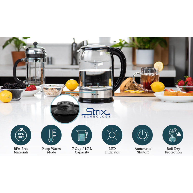 Cosori 1.8 Quarts Glass Electric Tea Kettle Wayfair